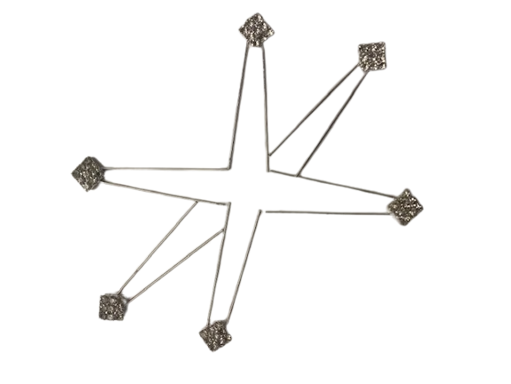 KETTY Haarfantasie -  prijs per stuk:steker met stras vierkant