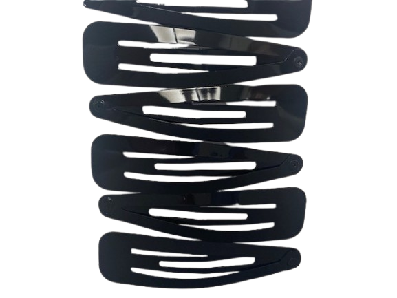 DANA Haarfantasie - Clic Clac Zwart 7 cm - 6 Stuks