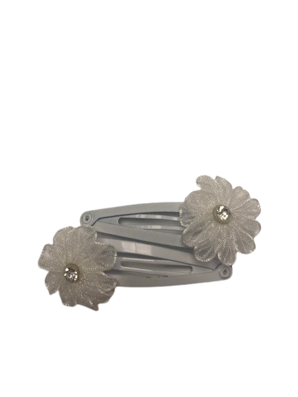 DANA 2 WITTE CLIC CLAC SPELDJES MET BLOEM