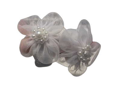 DANA - Haarfantasie- 2 MOUSSES FLEUR MET 1 GROTE PAREL EN KLEINE PARELTJES 