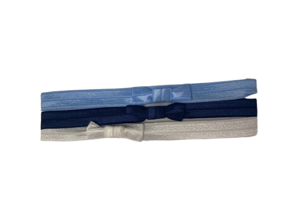 DANA - Haarfantasie - Bandeau.3 3 rekkers met strik wit.donker blauw en licht blauw