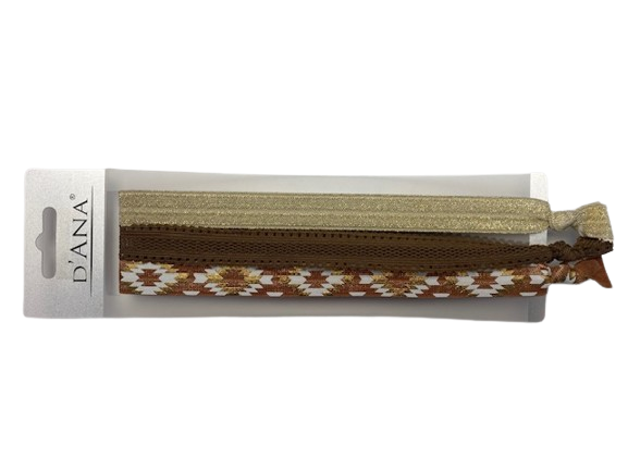 DANA - Haarfantasie - Bandeau.3 3 rekkers goud -bruin-bruinwitgoud