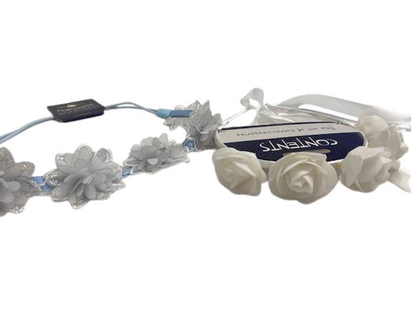 CONTENTS Diadeem 6 bloemen met linten