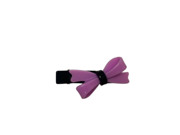 A.L. Team - Haarfantasie - becco fiocco lucide zwart speldje met paarse strik