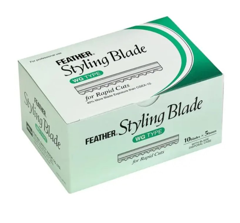 *** FEAHTER Scheermes - Styling Blade WG Type Rapid Cut (Lichtgroen) 5x10 Stuks