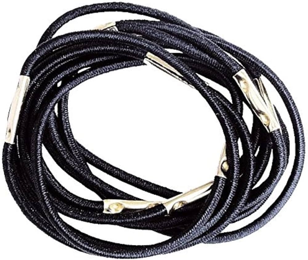 EFALOCK Élastique à cheveux – Grand fin noir (10 pièces)