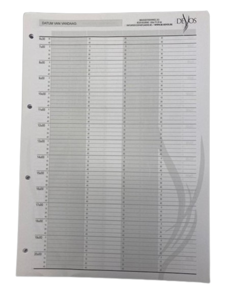 *** BE-INN Agenda - Afsprakenbladen blanco per 100 Stuks