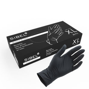SIBEL Gloves Latex Black&Pro Latex Satin 20 Pieces