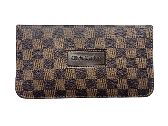 OLIVIA Scharenhoesje - Zwart/Bruin Geruit Pouch voor 3 scharen