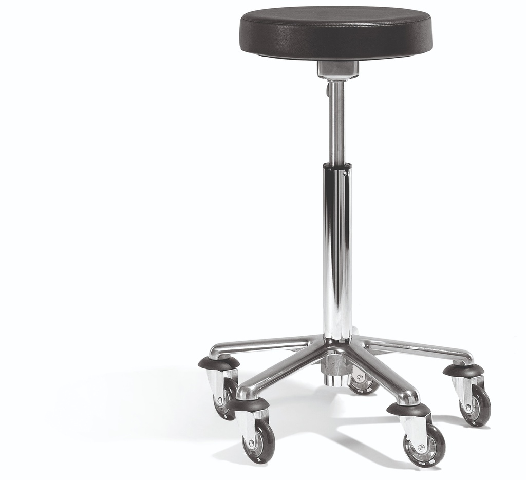 SIBEL Hairdressing Stool Rollercoaster Exclusive - Round Seat - Medium Gas Lift - Aluminium Base