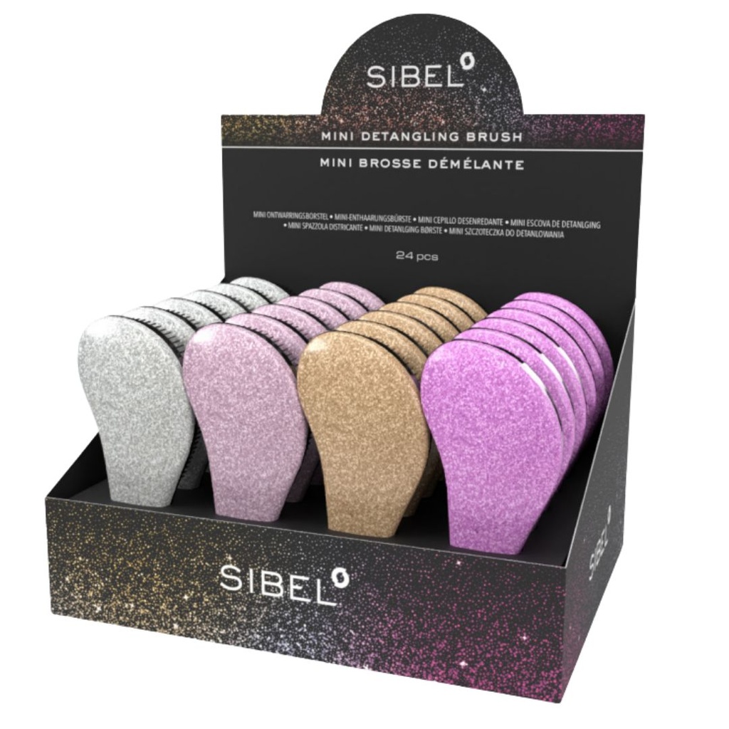 SIBEL Ontwarborstels - Glitter Display 24 Stuks