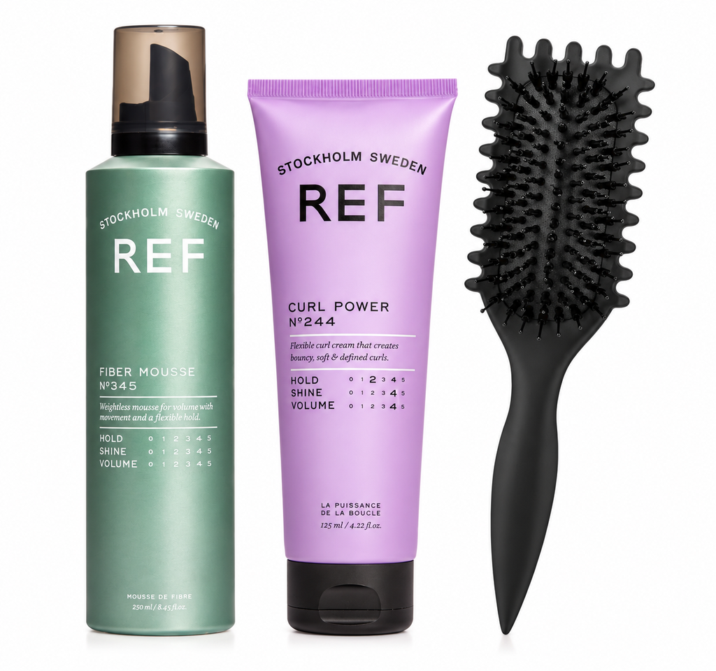 REF Voordeel Duo Set - Fiber Mousse + Curl Power + Gratis Curly Brush