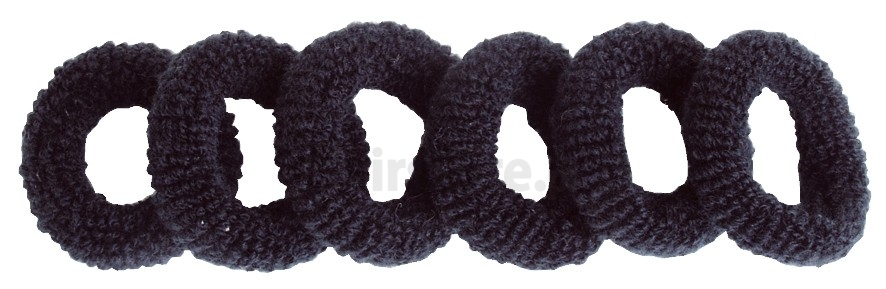 EFALOCK Élastique à cheveux – Frottee noir 6 pièces