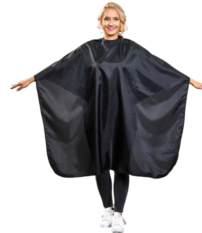 TREND Peignoir de coiffure Neon Noir avec crochets