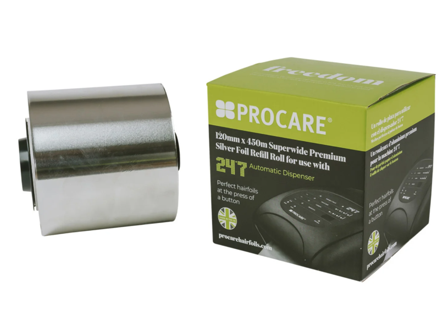 PROCARE Feuilles alu - Pour distributeur électrique 12 cm x 450 m - 18µ Vert