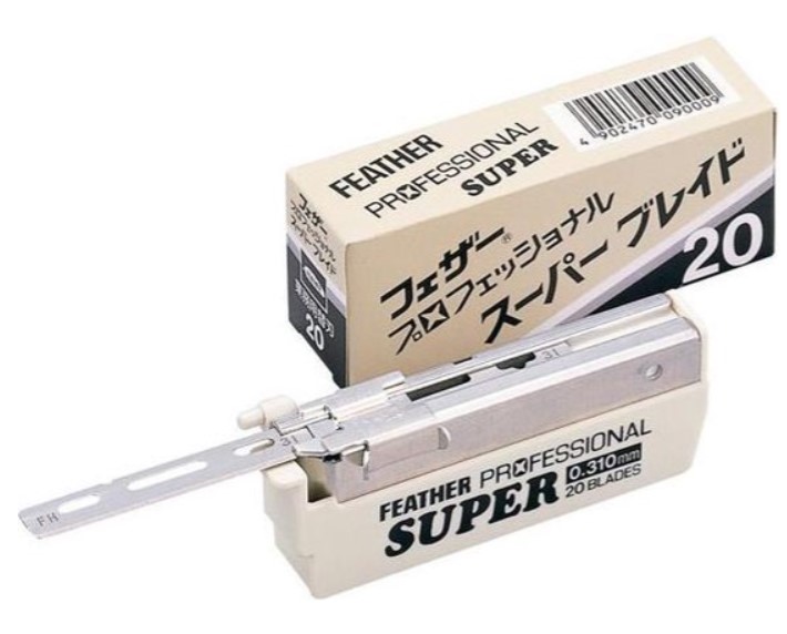 FEATHER Lames – Professional Blade PS-20 (SUPER) (PETITE boîte kaki)