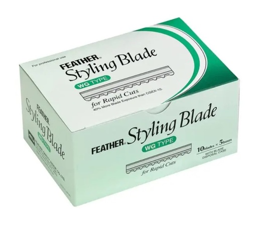 [P001083] *** FEAHTER Scheermes - Styling Blade WG Type Rapid Cut (Lichtgroen) 5x10 Stuks