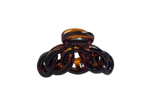 [2116660733] DANA Fantaisie Cheveux - Grande Barrette Noire 5 Anneaux + Brun  