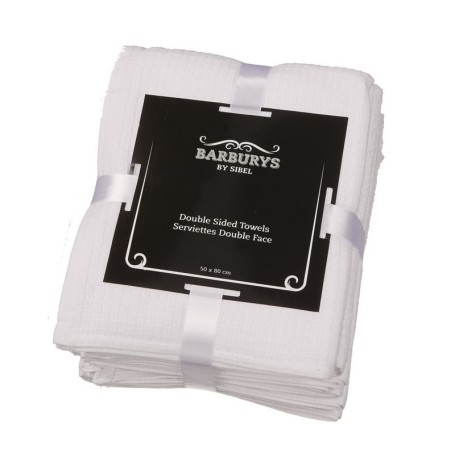 [P002471/P005078] BARBURYS Handdoek - Dubbelzijdig Katoen 50x80 cm 6 st Wit 