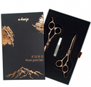 E-KWIP Kit de Ciseaux Kuro Rose Gold - Ciseaux de Coupe + Sculpteur Rose Gold 55''
