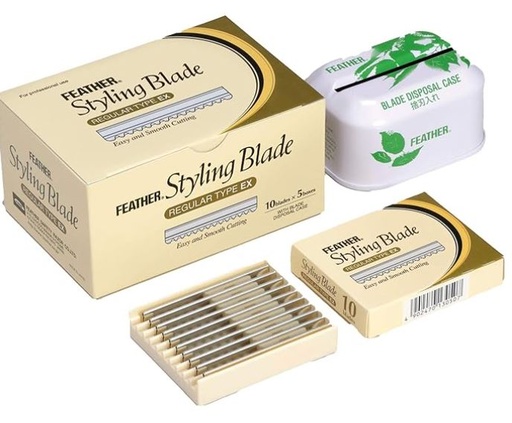 [P001086] FEATHER Scheermesjes - Styling Blade Regular 5 x 10 Stuks + Reservoir