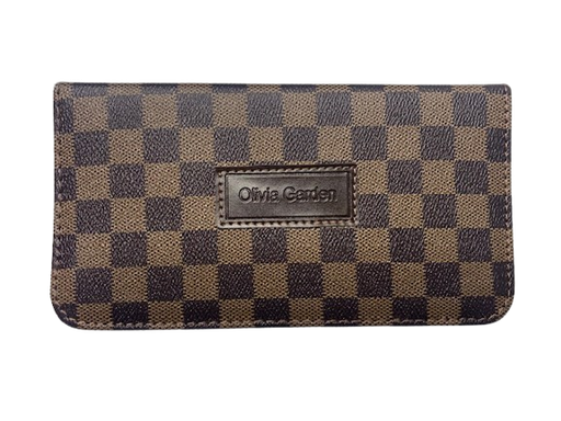 [25032713421] OLIVIA Scharenhoesje - Zwart/Bruin Geruit Pouch voor 3 scharen