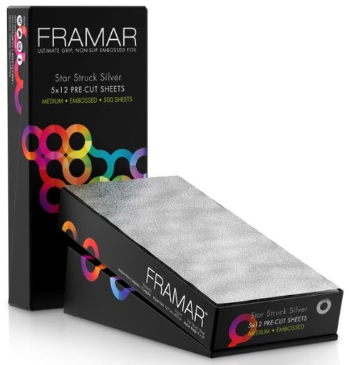 [FR-PCE-512-MSIL] FRAMAR Feuilles alu - Pop Up - Embossées - Prédécoupées (LONGUES) Argent 500 pièces