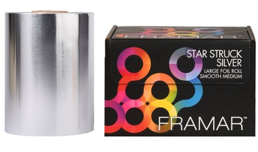 [R-LRG-MSIL] FRAMAR Feuilles alu - ROULEAU 488 m - Lisse - Star Struck Silver