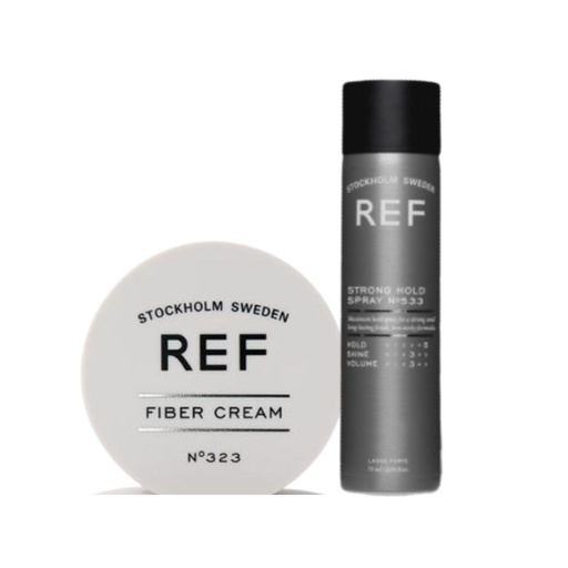 [25060215362] REF Wax Set: Fiber Cream + Strong Hold Spray 75 ml