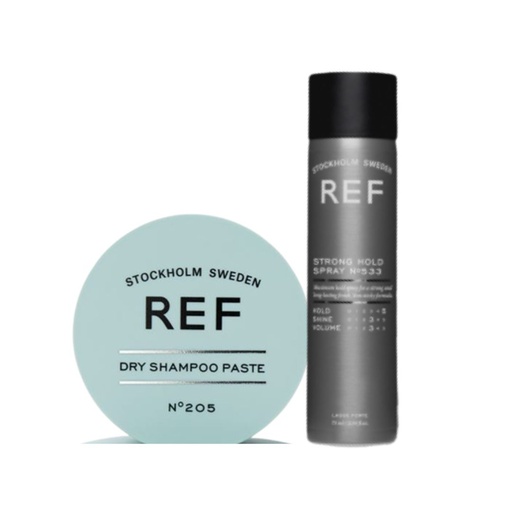[25060215311] REF Wax Set: Dry Shampoo Paste + Strong Hold Spray 75 ml