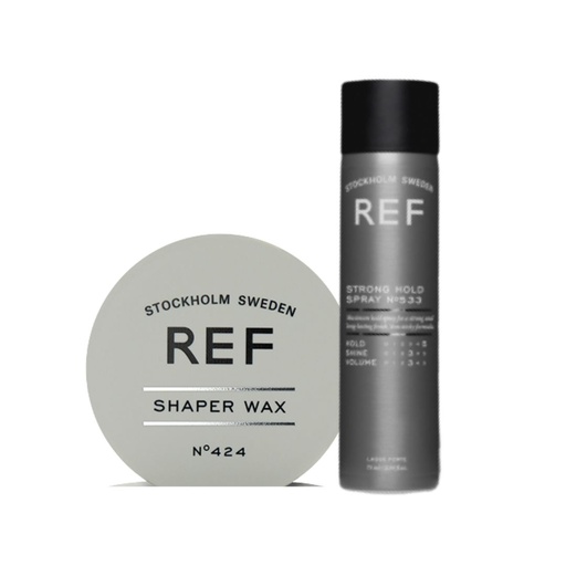 [25060215383] REF Wax Set: Shaper Wax + Strong Hold Spray 75 ml