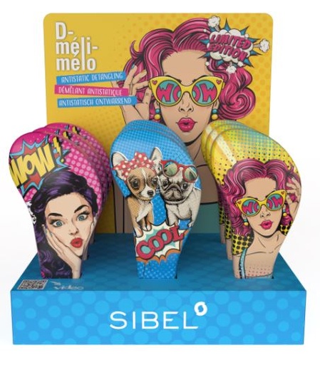 [P005679] SIBEL Ontwarborstels - Pop Art - Limited Edition - 12 Stuks per Display