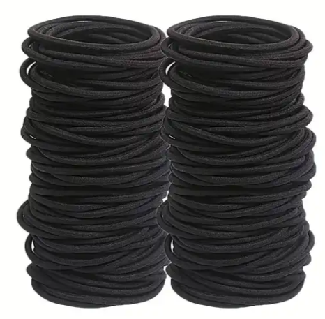 [2116657939] EFALOCK Élastique à cheveux – Frotte noir 50 pièces