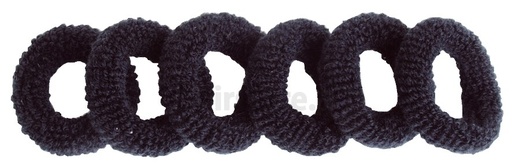 [2116657938] EFALOCK Élastique à cheveux – Frottee noir 6 pièces