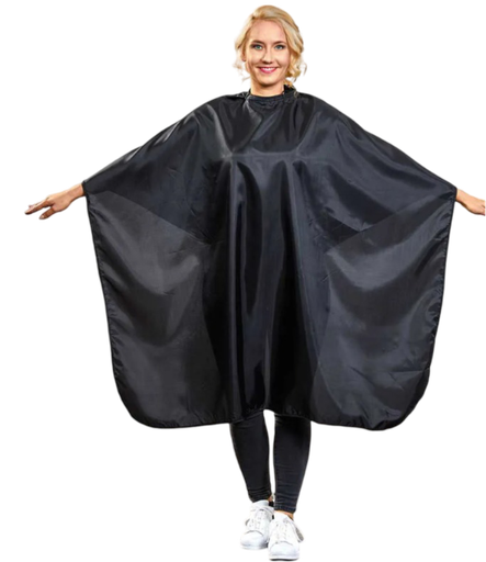 [2116660645] TREND Peignoir de coiffure Neon Noir avec crochets