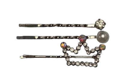 [2116658374] DANA HaarSPELDEN ZILVER Haarfantasie 3 STUKS