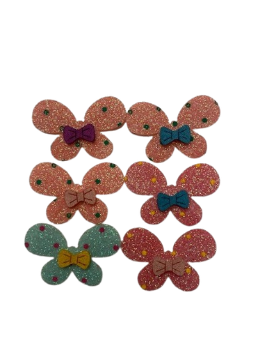 [2116664864] DANA Haarfantasie - glitter vlindertjes patch cheveux - 6 Stuks