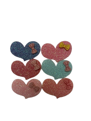 [2116660972] DANA Haarfantasie - glitter hartjes patch cheveux - 6 Stuks