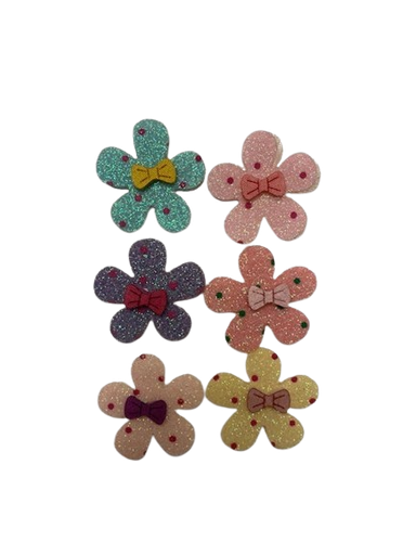 [2116661015] DANA Haarfantasie - glitter bloemen patch cheveux - 6 Stuks