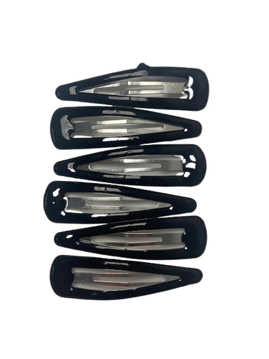 [2116660502] DANA Haarfantasie - Clic Clac Zwart Glanzend 6 Stuks