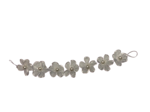 [2116660675] DANA Haarfantasie - Schuiver met draad met witte bloemetjes