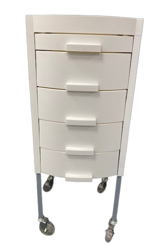 [02886621] UKI Table de Travail Manhattan Roulettes Rapides Blanc