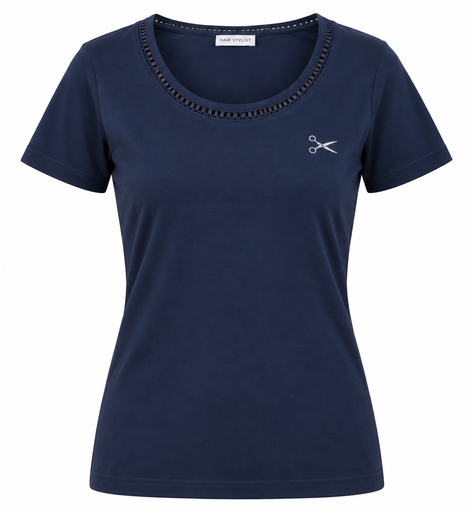 T-Shirt - Ronde Hals Fantasie - Marineblauw