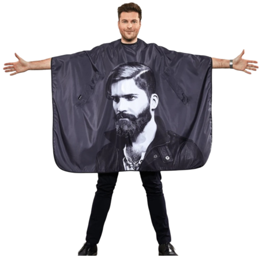 [02666693031] TREND Peignoir de coiffure Style Cape Homme avec crochets