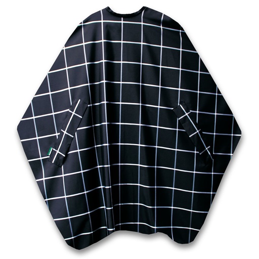 [2116659304] TREND Peignoir de Coupe Femme Cape Noir avec boutons pression