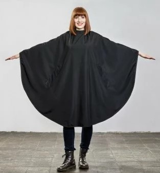 [94076] TREND Peignoir de Coupe Ellipse Nano Noir avec crochets
